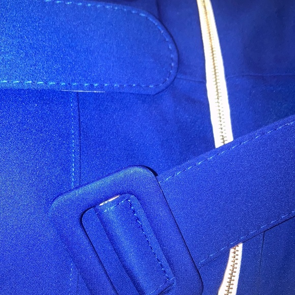 NWT WOMEN SZ L EMMIOL ROYAL BLUE BELTED SLEEVELESS JUMPSUIT - Picture 11 of 14